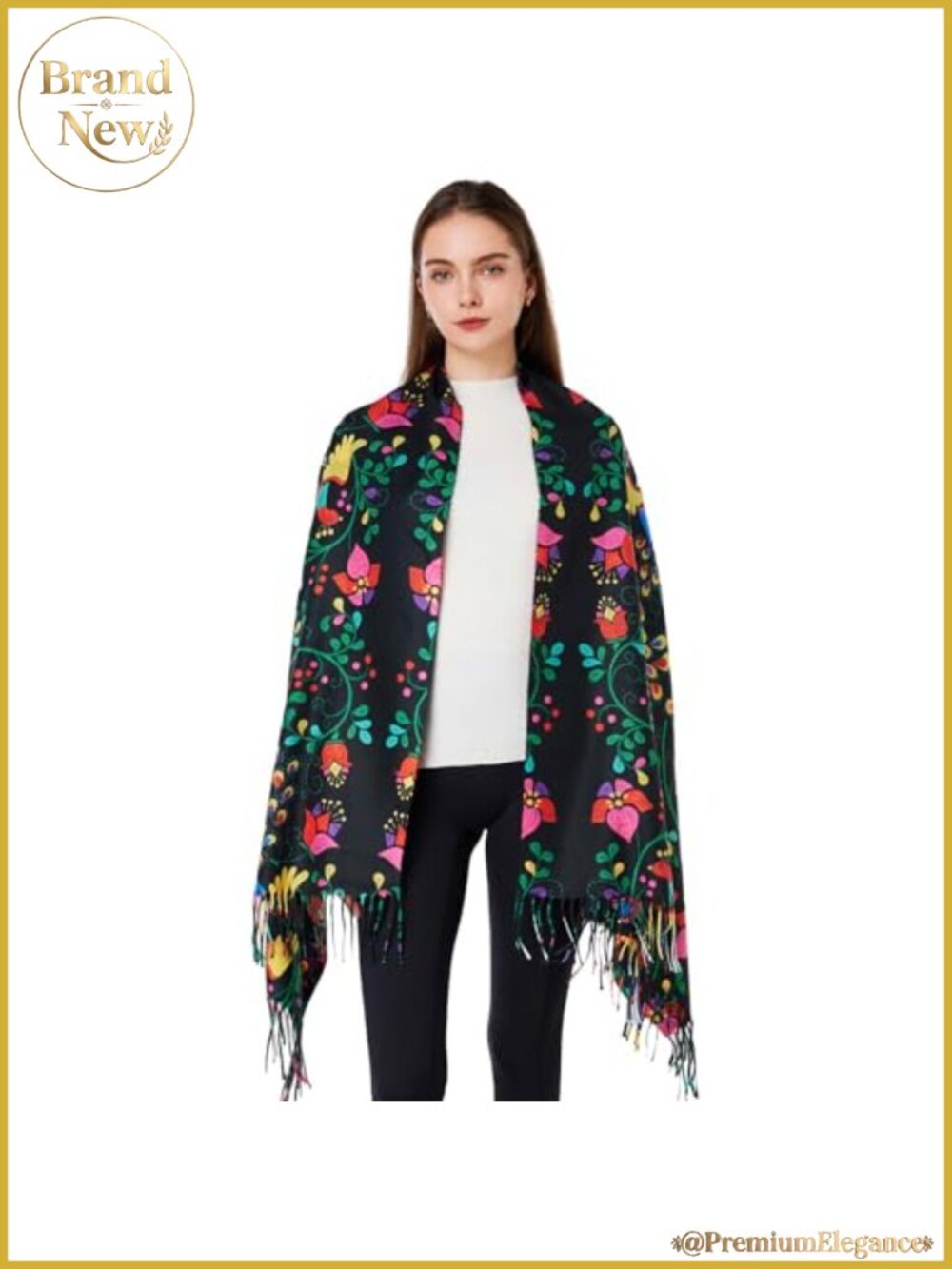 Oversized Pashmina Shawl Wrap Double-Sided Mexican Scarf